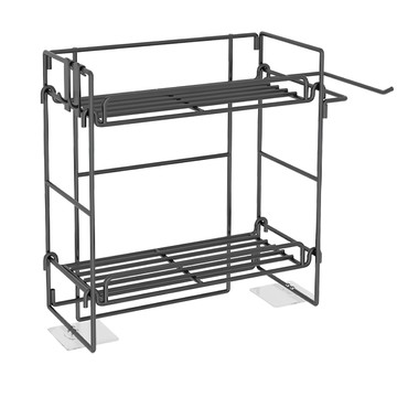 A&R 雙層浴室雙用收納置物架  34 x 32.5 x 15cm  黑色  1個