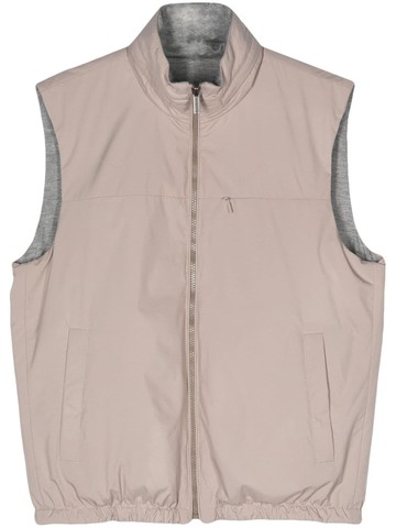 Peserico - reversible jersey gilet - men - Viscose/Polyester - 52 - Neutrals