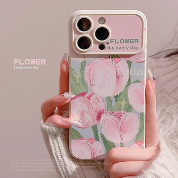 溫柔粉色鬱金香 防摔 適用蘋果iPhone17 16 15 14 13 12 11 Promax XXR手機殼