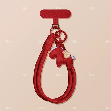 馬年手機鏈 2026掛繩 卡墊 超好看 手腕高階夾片 漂亮紅色編織 手機鏈 鑰匙扣