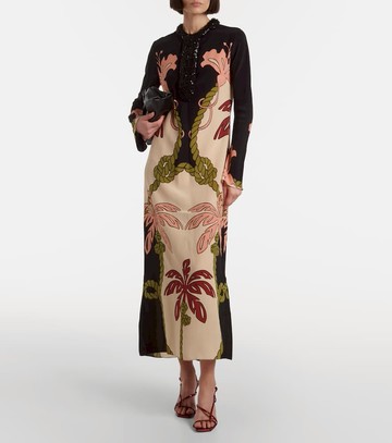 Johanna Ortiz Sequined printed silk tunic