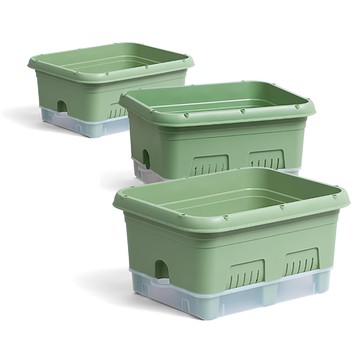 EZLIVING 大容量 底部灌溉 菜園 花盆  495 x 395 x 255 mm  綠色  3個