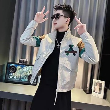 高級感拼接工裝夾克男士外套秋冬季2025新款潮牌休閑百搭修身上衣