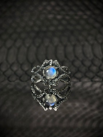 拉長石 靈蛇戒指 S925銀 穩定磁場 緩解不安全感、焦慮、壓力