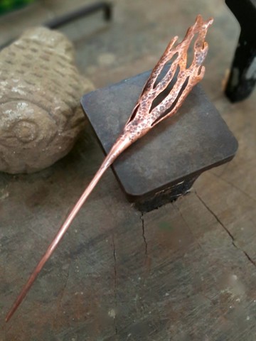 迷霧森林/紅銅髮簪/原創手作