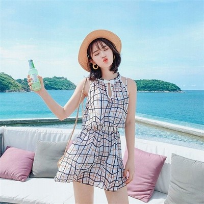 ヴィジョン ストリートウェア 水着レディース 水着 ワンピース型 チェック柄 ショートパンツサロペット水着 バンドゥ 可愛い スイムウェア ママ水着 通販 Lineポイント最大get Lineショッピング