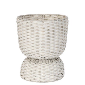 Handed By Twist編織盆器S 香檳白