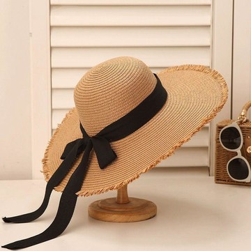 草帽 大檐帽 沙灘帽 遮陽帽 防曬 蝴蝶結 百搭 女 夏天 旅遊 海邊