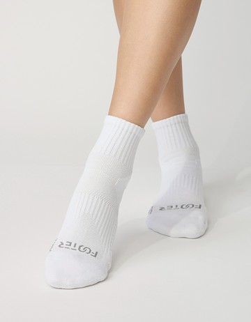 輕壓力單色足弓襪- 白