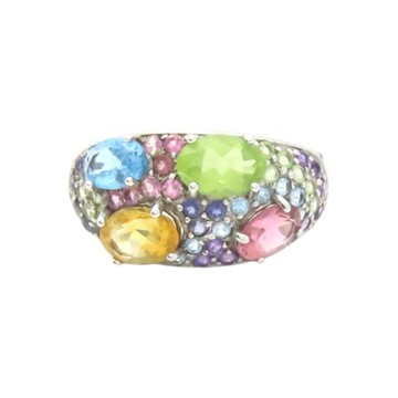 JEWELRY 無品牌珠寶 多種寶石 10白K金 戒指 Multi Stone 4.34g