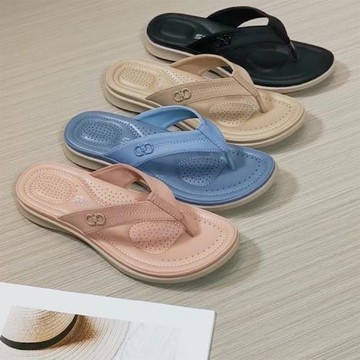 【Taroko】馬卡龍粉嫩色人字軟底舒適拖鞋(4色可選)