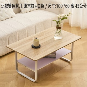 MINE家居 時尚雙層茶几 雙色任選 100x60x45cm(茶几 客廳桌 餐桌)