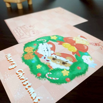 聖誕花圈 - 聖誕明信片 - 系列3