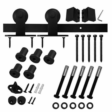 K051 上鎖式美式工業風穀倉門五金組 免運費 懷舊經典復古風 橫拉門滑輪五金