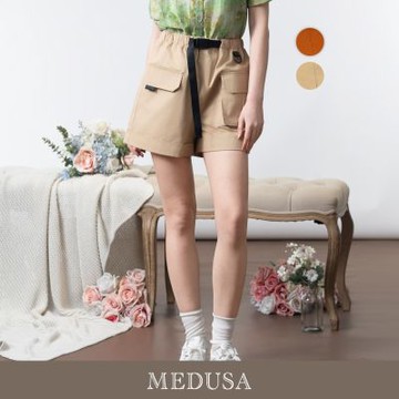 現貨【MEDUSA 曼度莎】俐落挺版大口袋工裝短褲 - 2色（M-XL）｜女休閒短褲 女短褲 寬口顯瘦