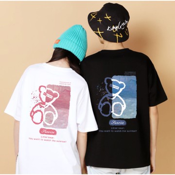 【自己人】原宿風短袖T恤男 潮流情侶必備印花T恤 韓版短袖T恤  印花T恤 短T男女衣著(ATSD167)