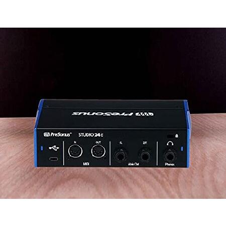 PreSonus Studio 24c 2x2, 192 kHz, USB Audio Interface for Mac and Windows Bundle with Audio Technica AT2035 Condenser Microphone, Blucoil Boom Arm Plu