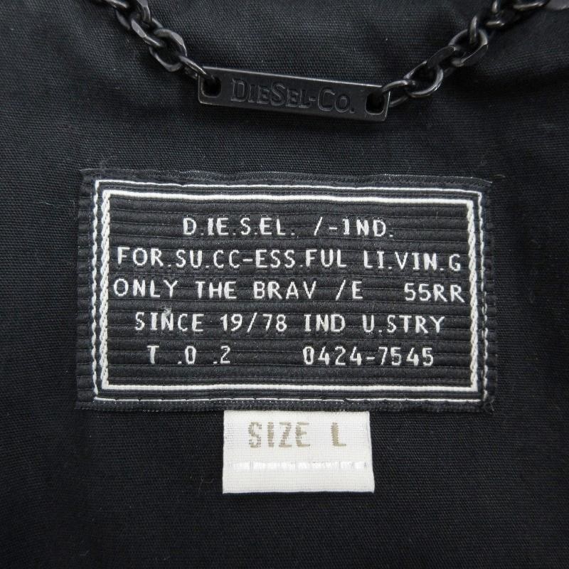 DIESEL ディーゼル Pコート TR007099 ウール ブラック 黒 L