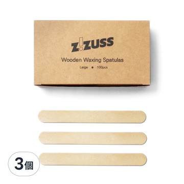ZiZUSS 熱蠟木製刮棒 大 100支  3個