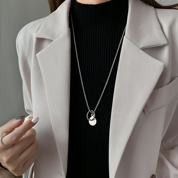 裝飾項鏈女配飾毛衣鏈2021年新款潮長款秋冬小眾設計感戒指吊墜男