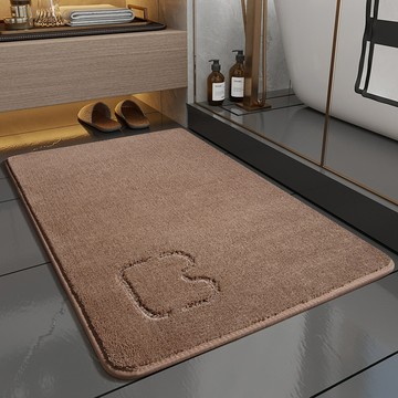 Mini嚴選 貓咪顆粒短絨浴室吸水地墊  60 x 40cm  棕色  1個