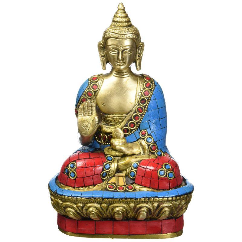 statuestudioインドチベットGautama Buddha Mini真鍮装飾Statue Figurine アンティークShakya