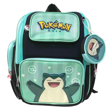 POKEMON 精靈寶可夢 輕量透氣書背包  卡比獸 綠色+黑色  寬35 X 高40 X 深18 cm