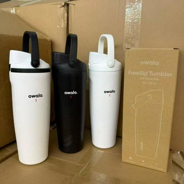 ⭐限時下殺🔥Owala同款跨境手提便攜保溫杯304不鏽鋼簡約雙飲吸管汽車