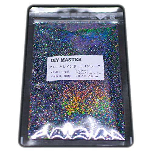 DIY MASTER スモークレインボー ラメ フレーク 0.6mm 100g