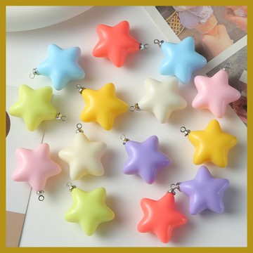 馬卡龍糖果色立體五角星吊墜 胖星星diy飾品配件 DIY飾品配件 DIY配件 DIY吊墜