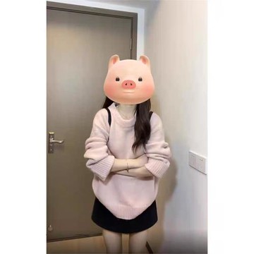 粉色穿搭針織毛衣女秋冬2024新款韓系慵懶風高級感小個子寬松上衣