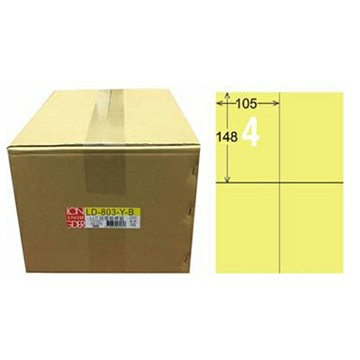 【龍德】A4三用電腦標籤 148x105mm 淺黃色 1000入 / 箱 LD-803-Y-B【APP滿額下單4%點數(單一帳號最高1500點)】6/30止
