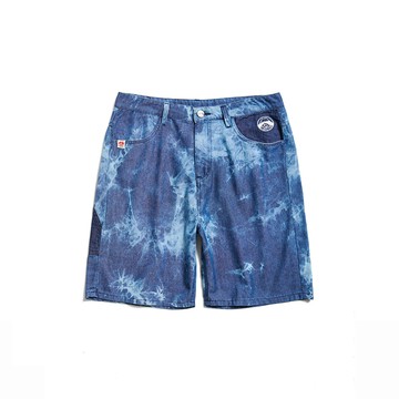 江戶勝｜男裝｜靛藍染刷色丹寧短褲