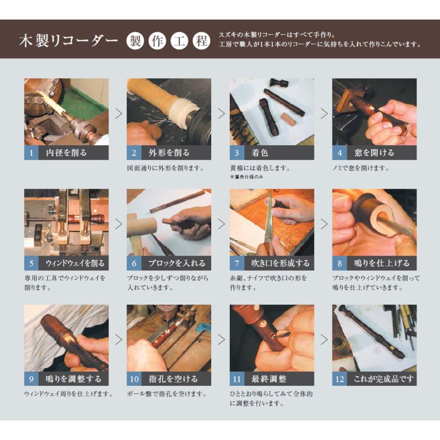 (受注生産) SUZUKI スズキ SRA-2133 木製リコーダー バロックピッチ アルト グラナディラ＋人工象牙材 SRA2133 鈴木楽器 日本製 職人手作り 天然素材