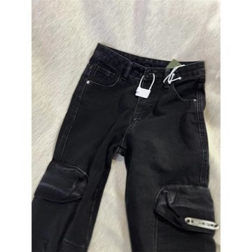 春秋新款高階重磅街頭休閑工裝褲子復古水洗做舊微喇叭牛仔褲女潮