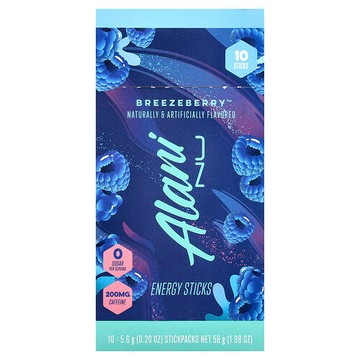 Alani Nu, 能量條，Breezeberry™，10 條，每條 0.2 盎司（5.6 克）