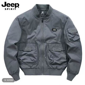 吉普jeep春季棒球服外套男士休閑時尚棒球領加棉加厚飛行夾克男