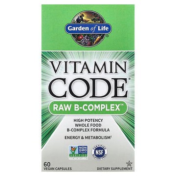 Garden of Life, Vitamin Code，RAW B 族維生素，60 粒全素膠囊