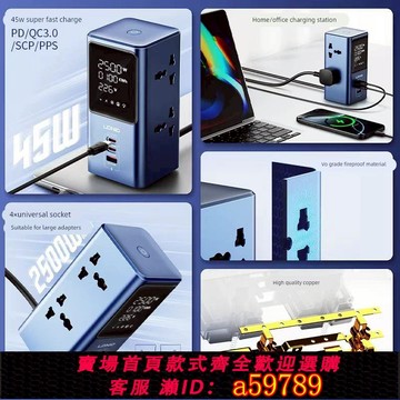 【台灣公司 可打統編】LDNIO氮化鎵立式快充數顯桌面充電站usb插座多口魔方插排歐美英規