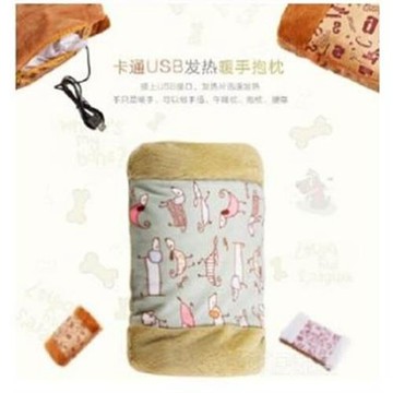 USB發熱毛絨暖手抱枕可愛插手枕暖手摀辦公室午睡枕