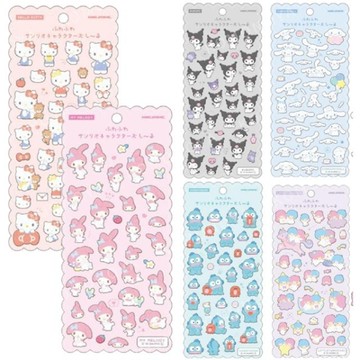 小禮堂 Sanrio 三麗鷗 毛氈造型貼紙組 (動作款) Kitty 美樂蒂 酷洛米 大耳狗 雙子星