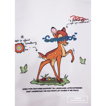 『老爺有喜』重磅字母斑比短T -白