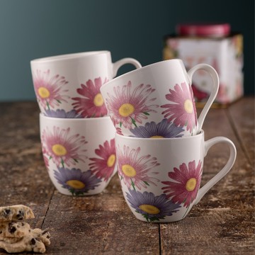 愛爾蘭Belleek Living 野生紫苑 陶瓷馬克杯4入組 300ml