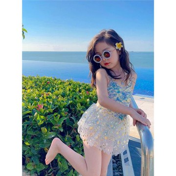 女童美人魚公主裙泳衣泡溫泉可愛分體寶寶泳裝2025中大兒童女孩潮