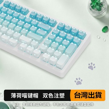 正版🐱佐赫 薄荷喵鍵帽 熱昇華系列 高顏值鍵帽 可愛鍵帽 女生禮物 客製化鍵帽 創意鍵帽 貓咪鍵帽 透光鍵帽 側刻鍵帽