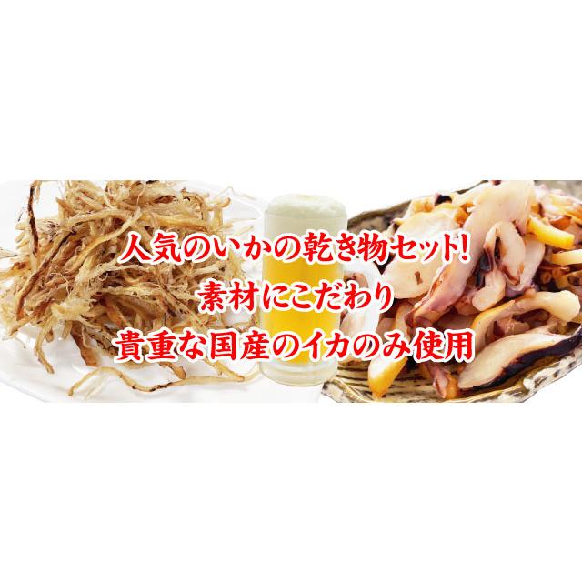 国産いか おつまみセット サキイカ 80g イカくんせい 100g 珍味 人気おつまみ 送料無料