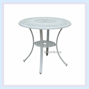 雪之屋 鋁合金圓桌(白) /休閒圓桌/餐桌/飯桌/休閒桌 ZF6065T