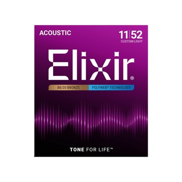 ELIXIR POLYWEB 80/20 BRONZE 厚覆膜弦 木吉他弦 11-52