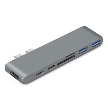 【免運活動中】MacBook Pro專用Type-C 7 合1多功能擴充Hub集線器讀卡機