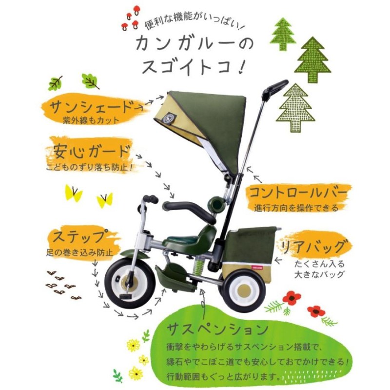 クリスマス セール 正規品 三輪車 カンガルー アイデス ides 幌付